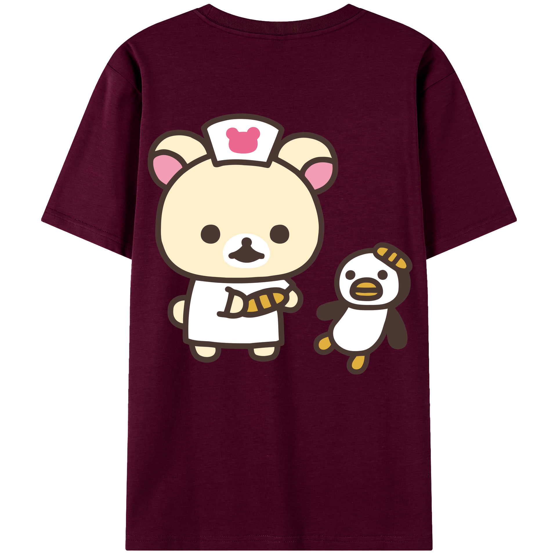 （画像用） リラックマ リラックマ キイロイトリ Rilakkuma Korilakkuma Kiiroitori レディース半袖Tシャツ(バックプリント)